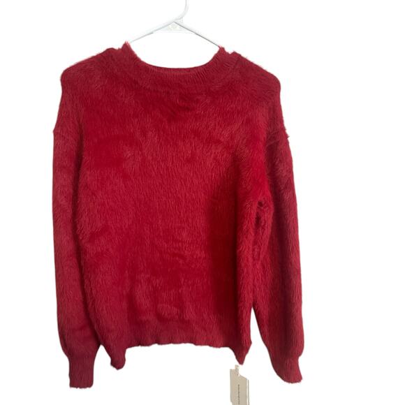 Commense Women's Medium Bright Red Long Sleeve Crew Neck Soft Sweater - Picture 4 of 10